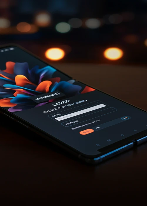 Interface d'inscription simplifiée de Casinozer, montrant les étapes claires pour créer un nouveau compte joueur et rejoindre la plateforme de jeux en ligne.